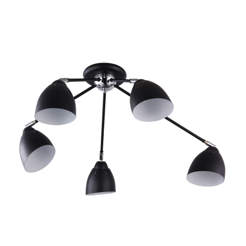 Люстра потолочная J-light PENNY 1028/5C E27*5*40W черный/хром/черный