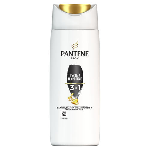 Шампунь и бальзам-ополаскиватель Pantene Pro-V 3 в 1 Густые и крепкие 90 мл