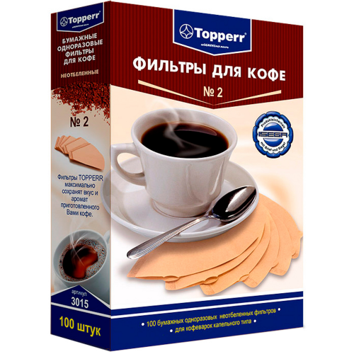 Фильтры бумажные неотбеленные TOPPERR №2
