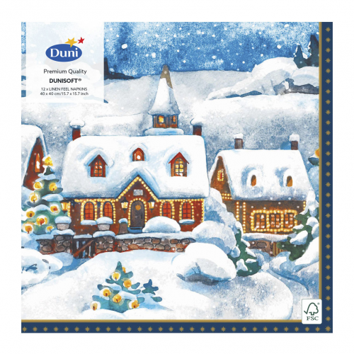 Салфетки Duni Lin Soft WINTER VILLAG 40x40 12 шт
