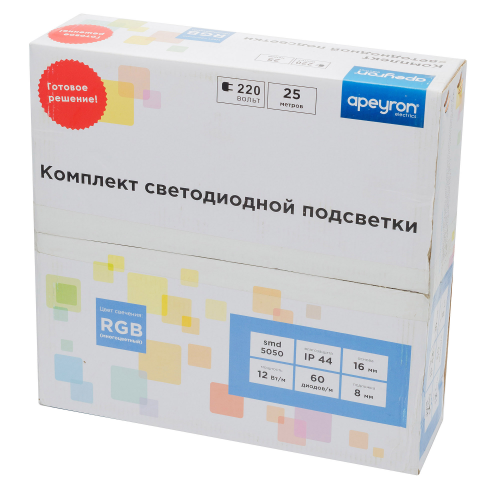 Комплект светодиодной подсветки Apeyron 10-50 SMD5050 60д/м RGB 25 м