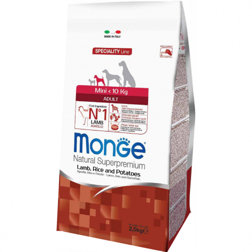 Корм для собак Monge Dog Speciality Mini Ягненок, Рис и Картофель 2,5 кг