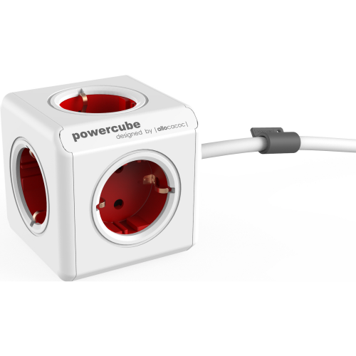 Разветвитель Allocacoc Allocacoc PowerCube Extended красный