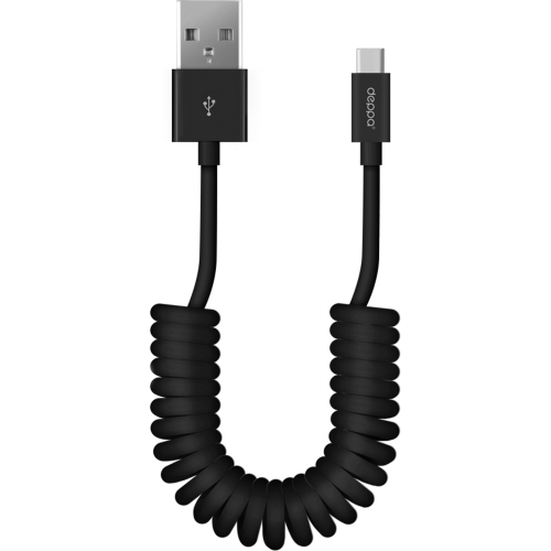 Кабель Deppa Leather USB - Type-C витой 1,5 м 72278 Черный
