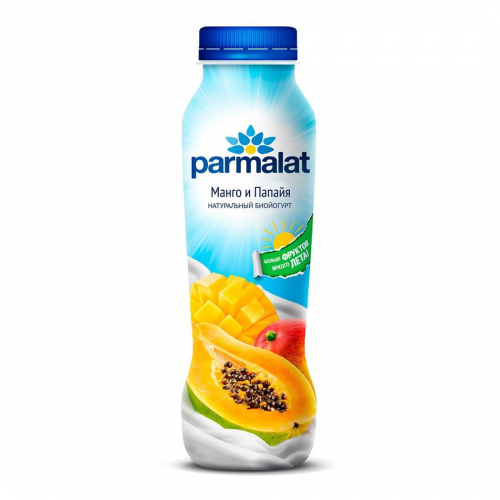 Биойогурт питьевой Parmalat Манго и Папайя 1,5% 0,29 л