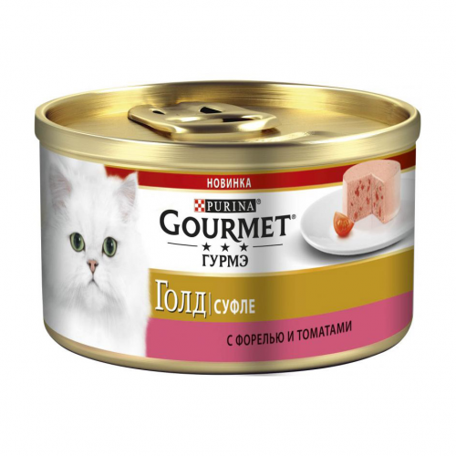 Корм для кошек Gourmet Gold Суфле форель с томатами 85 г