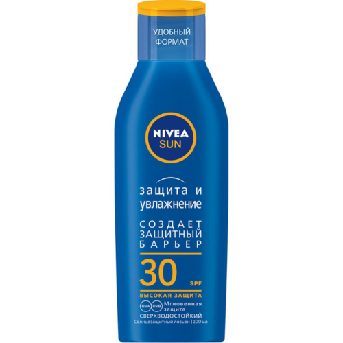 Лосьон солнцезащитный Nivea Защита и увлажнение СЗФ 30 100 мл