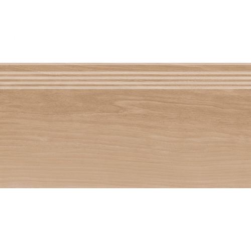 Ступень Kerama Marazzi Слим Вуд бежевый темный обрезной 30x60 см SG226200R/GR