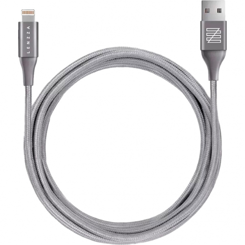 Кабель Lenzza Nylon Braided Kevlar Cable Lightning 1,2 м Silver