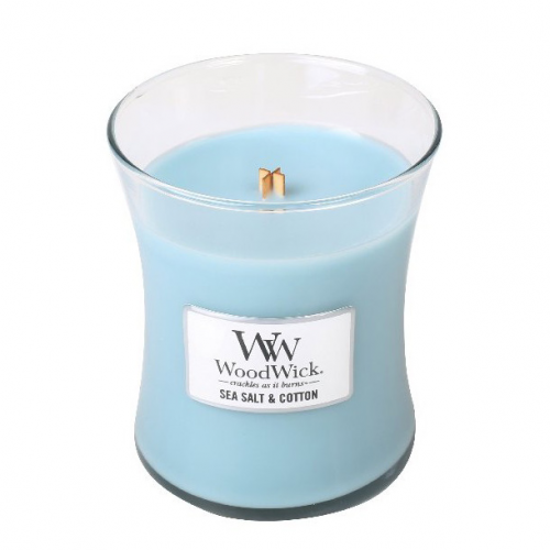 Аромасвеча WoodWick Морская соль и хлопок 8 см