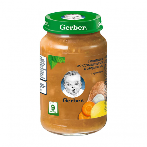 Пюре мясное Gerber Говядина по-домашнему с морковью 190 г