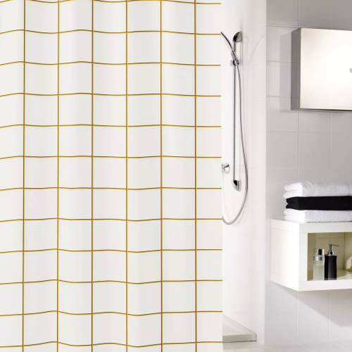Шторка для ванной Kleine Wolke Grid Schwarz - Gold 180х200 см