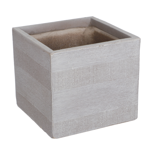 Горшок цветочный L&t pottery куб серо-коричневый 30x30