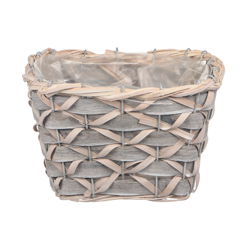 Кашпо Dekor pap плетеная корзина серая 21x15x17см