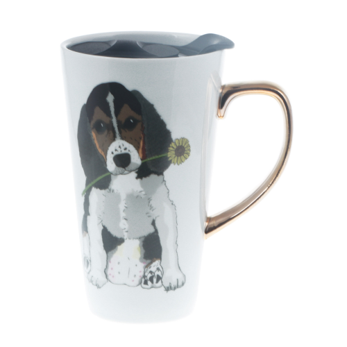 Набор 2 предмета Eco cup: кружка собака 350мл с крышкой