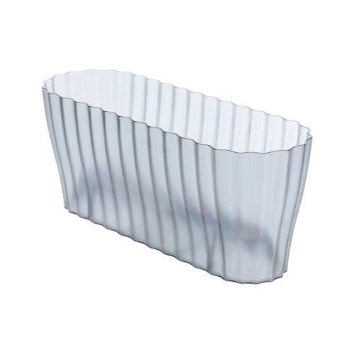 Кашпо Plastia triola 38см прозрачное серое