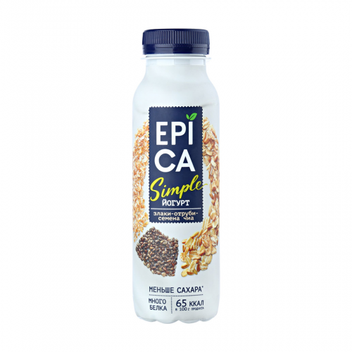 Йогурт Epica Simple злаки, отруби, семена чиа 1,2% 290 г