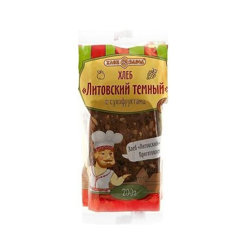 Хлеб Хлебозавод 28 Литовский темный с сухофруктами в нарезку 200