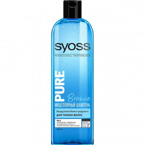 Шампунь Syoss Pure Bounce мицеллярный 500 мл