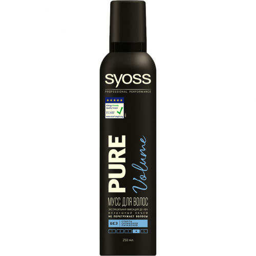 Мусс для укладки Syoss Pure Volume №4 экстрасильная фиксация 250 мл