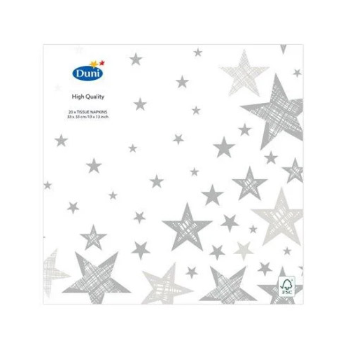 Салфетки бумажные Duni Shining Star White 33х33 см 20 шт