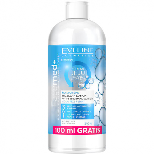 Мицеллярная вода Eveline Facemed+ 3 в 1 Jeju Moisturising Micellar Lotion 500 мл