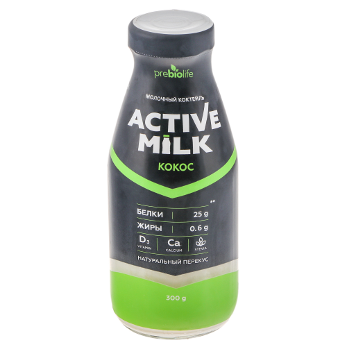 Коктейль молочный Active Milk обогащенный белком с кокосом 300 г