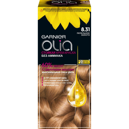 Краска для волос Garnier Olia 8.31 Пепельное золото 112 мл