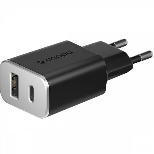 Зарядное устройство Deppa 11393 (USB Type-C), черный