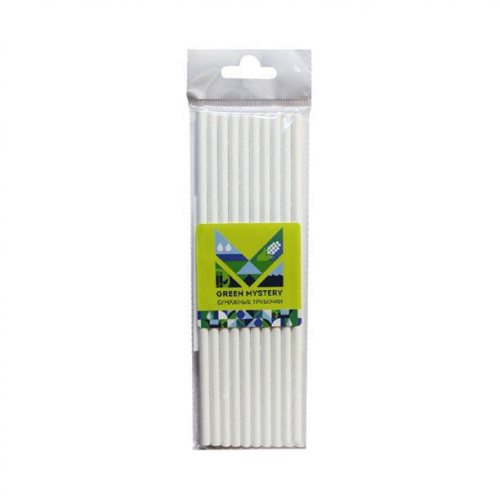 Трубочки бумажные Green mystery White 10 шт
