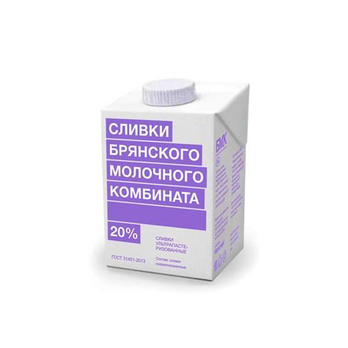 Сливки Брянский МК ультрапастеризованные 20% 500 г