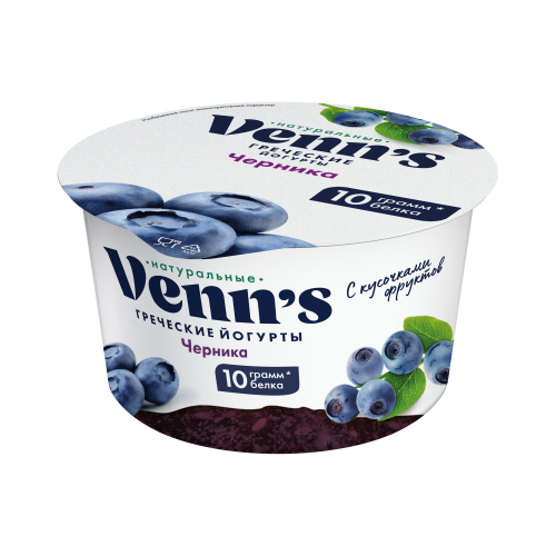 Йогурт Venn's Греческий обезжиренный с черникой 0,1% 130г