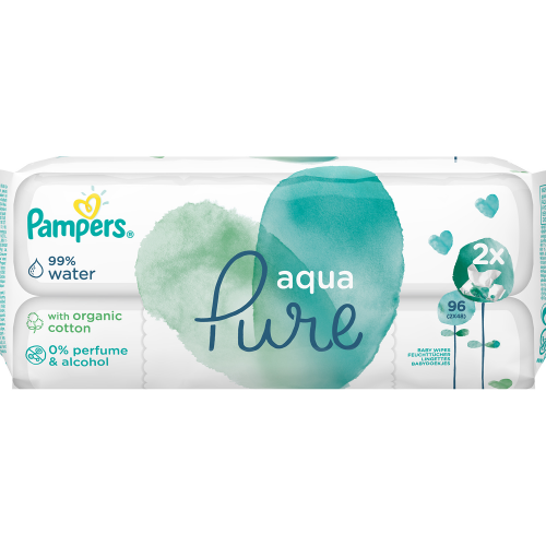 Детские влажные салфетки Pampers Aqua Pure 96 шт