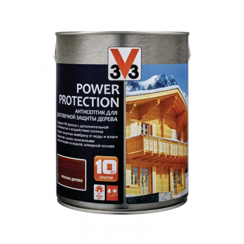 Антисептик алкидный V33 Power Protection красное дерево 2,5 л