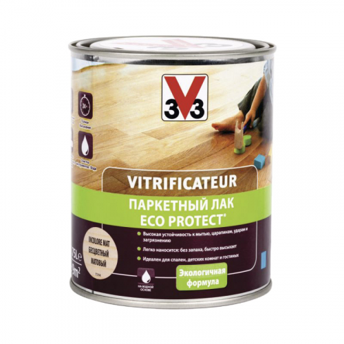Лак алкидный V33 Eco Protect для паркета матовый 0,75 л