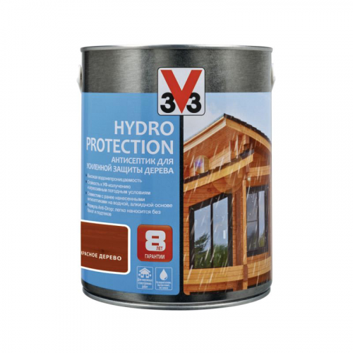 Антисептик алкидный V33 Hydro Protection красное дерево 2,5 л
