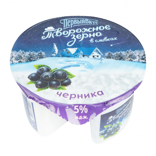 Творожное зерно Первый Вкус в сливках с черникой 5% 150 г