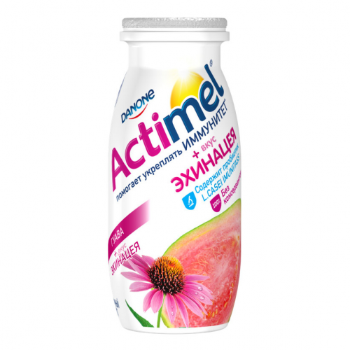 Продукт кисломолочный Actimel Гуава-эхинацея 2,5% 100 г * 6