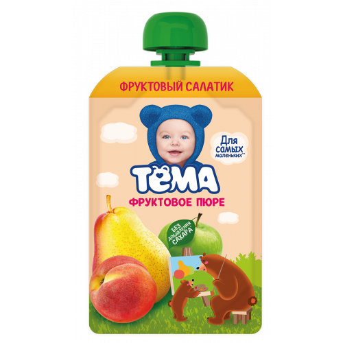 Тема Фруктовое пюре Фруктовый салатик 90 г
