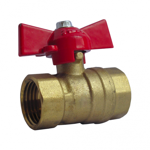 Кран шаровой 1/2", латунь, ВР/ВР, бабочка, Профитт 4826175