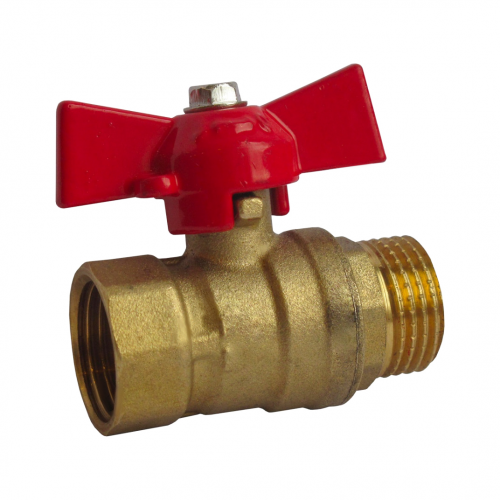 Кран шаровой 3/4", латунь, ВР/НР, бабочка, Профитт 4826359