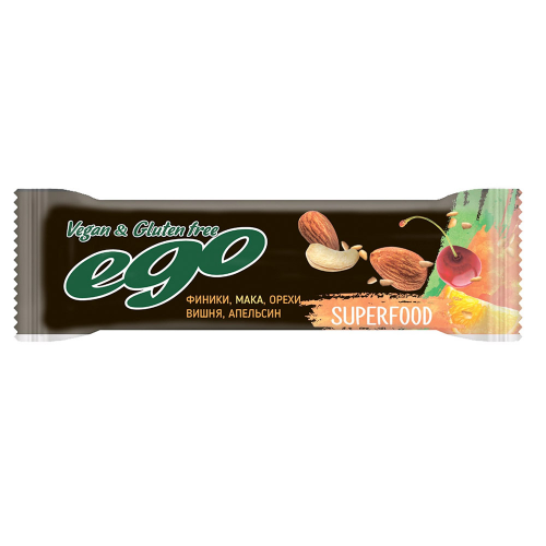 Батончик Ego Superfood фруктово-ореховый Мака 45 г