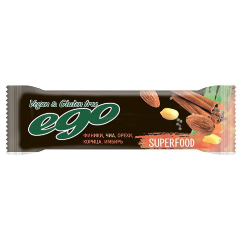 Батончик Ego Superfood фруктово-ореховый Чиа 45 г