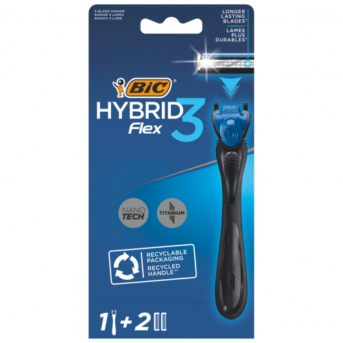 Бритвенный станок Bic Flex 3 Hybrid с 2 сменными кассетами