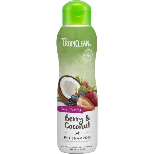 Шампунь для животных TropiClean Ягодный с кокосом от сильной грязи 355 мл