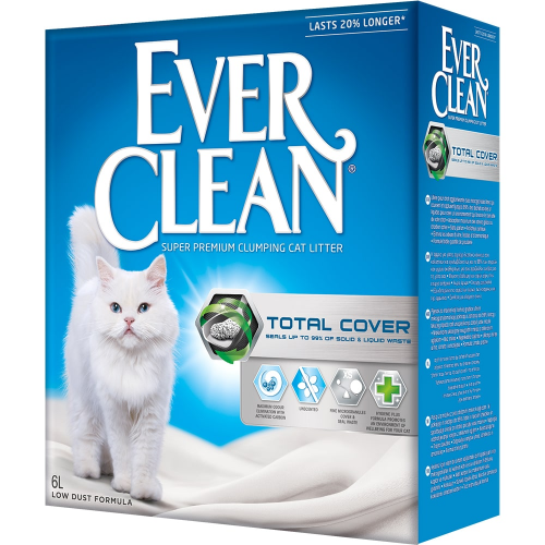 Наполнитель Ever Clean Total Cover комкующийся с микрогранулами 6 л