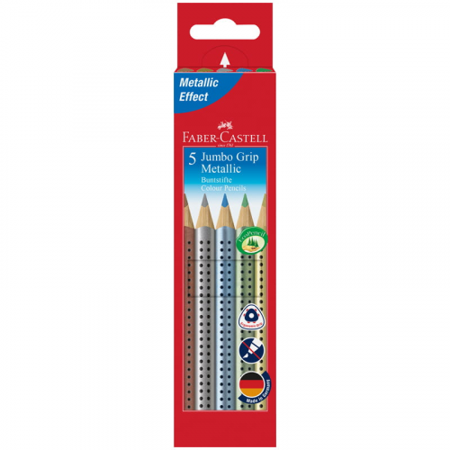 Карандаши цветные Faber-castell Jumbo Grip Metallic 5 цветов