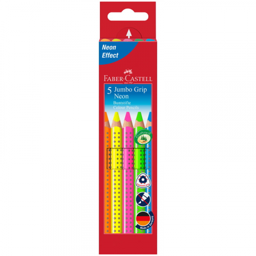 Карандаши цветные Faber-castell Jumbo Grip Neon 5 цветов
