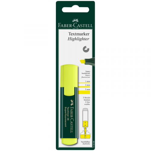 Текстовыделитель Faber-castell желтый, 1-5 мм