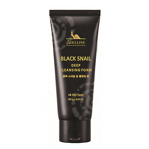 Очищающая пенка для умывания Adelline Black Snail Deep Cle с муцином черной улитки 120 г